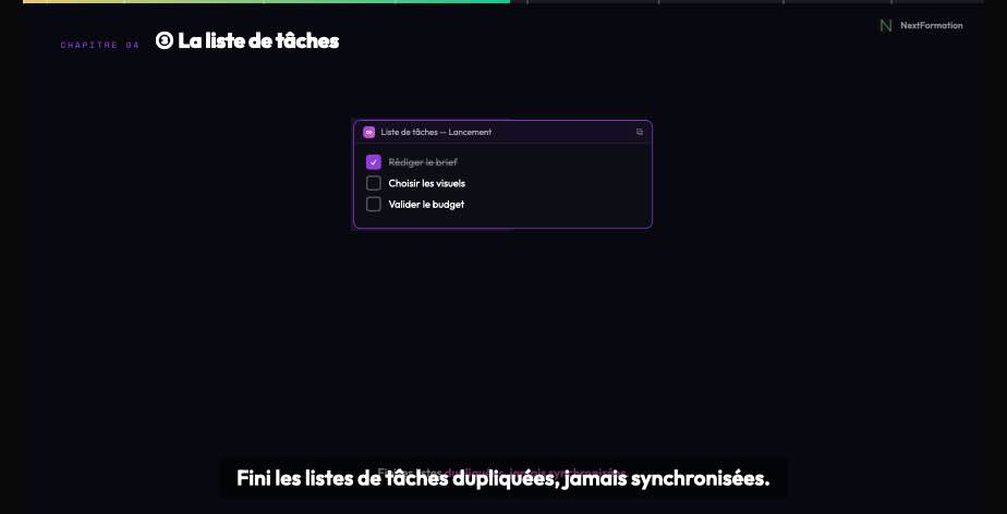 Extrait video : Une liste de taches synchronisee partout