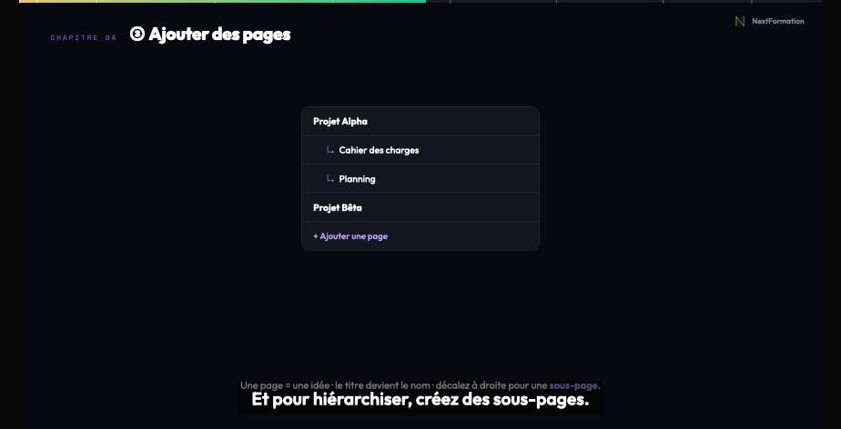 Extrait video : Structurer un bloc-notes en sous-pages