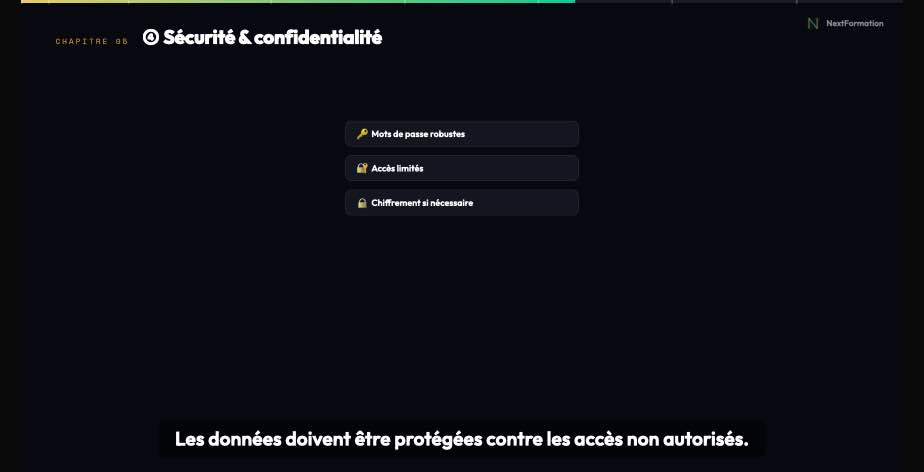 Extrait video : Securite et confidentialite des donnees
