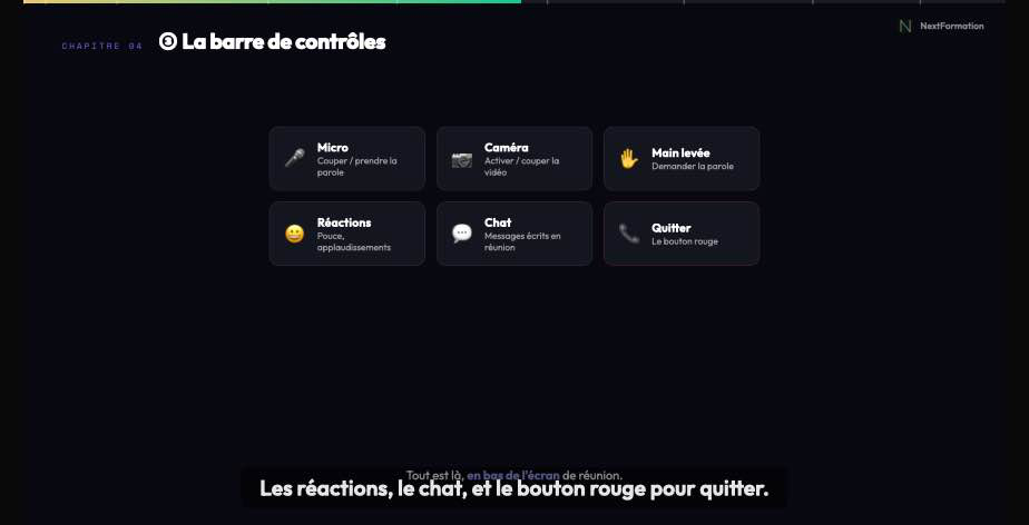 Extrait video : La barre de controles en reunion